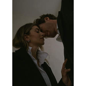 Rosette Black Rhodium Heart Shaped Diamond <b>Earrings</b> - Product Image 5
