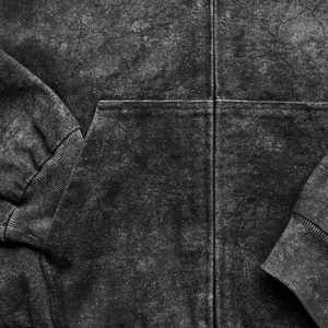 Sweat à capuche zippé surdimensionné hip hop vintage de haute qualité délavé à l'acide 100% coton pour hommes - Product Image 4