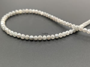 ลูกปัดเพชรสีขาวอัญมณีแบบหลวมสำหรับทำเครื่องประดับลูกปัดแบบ DIY ขนาด3-4.2มม. 15นิ้ว - Product Image 2