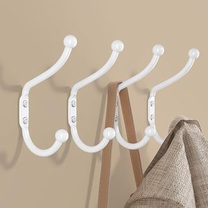 Rustic <b>Chrome</b> Wall <b>Hooks</b> Heavy Duty White Metal Coat <b>Hook</b> Wall Mount Hanging Rails for Clothes Premium Quality Product - Product Image 1