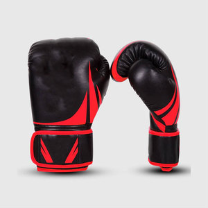 Guantes de Boxeo 2025 para Entrenamiento, Hombres, Mujeres, Muay Thai, Niños, Profesionales, de Cuero Vacuno Negro con Cordones - Product Image 1