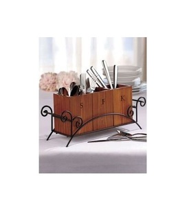 Soporte para cubiertos de vajilla de comedor de diseño clásico, soporte para cubiertos de 3 secciones de madera de primera calidad al precio más barato - Product Image 1