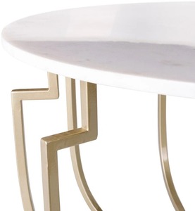 Table de meubles de style royal Table basse de présentation en marbre blanc Présentoir de salon Table centrale personnalisée pour la maison - Product Image 3