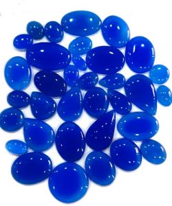 Cabujón suelto de Calcedonia azul Natural de alta calidad, piedras preciosas ovaladas y corte de pera, altura de 8 mm - Product Image 2