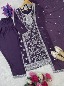 ชุดคอลเล็คชั่นพาลาซดีไซน์จากปากีสถานของอินเดียผ้าจอร์เจียเทียมรูปดาวปักเลื่อมและประดับเพชรสำหรับผู้หญิง - Product Image 6