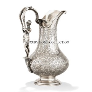 Vintage metal fancy beverage <b>jug</b> with intricate detailing and an exquisite handle ideal for classic and modern interiors - Product Image 4
