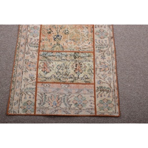 Alfombra Turca de Pasillo 2,4x7,9 pies (74x240 cm), Alfombra Vintage Marrón con Estampado Animal - Product Image 5