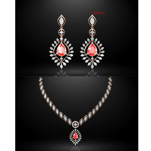 925 argent 10K 14K 18K or jaune blanc collier et boucle d'oreille combinaison ensemble lisse coupe bijoux trois pièces ensemble - Product Image 1