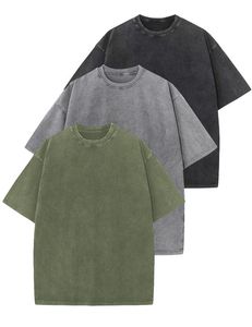 Couleurs rondes T-shirt surdimensionné uni personnalisé surdimensionné 100% coton t-shirt imprimé Vintage coton biologique t-shirts lavage à l'acide t-shirt - Product Image 2