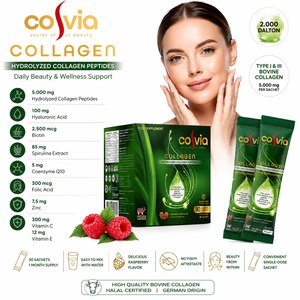 Cosvia Colágeno Hidrolizado en Polvo, 30 Sobres |   Colágeno Bovino Tipo I y Tipo III con Espirulina, Ácido Hialurónico, Biotina y Vitaminas - Product Image 3