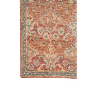 Erbe Classic Floral Wool Rugs <b>Red</b> and Orange Hand Knotted for Home or Teen's Room-Model GS-1054 by Jaipur Rugs - Product Image 4