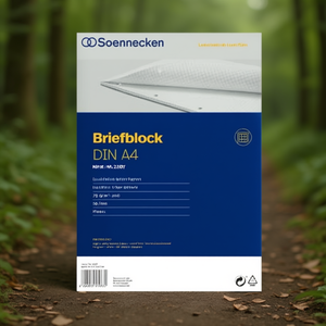 สมุดจดบันทึก Soennecken DIN A4 แบบมีเส้นตาราง 70 กรัม/ตร.ม. สีขาว 50 แผ่น - Product Image 3