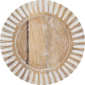 Assiettes de chargeur en bois de mangue vente chaude assiette naturelle plateau rond en bois de haute qualité pour servir style élégant couleur blanche de lavage - Product Image 1
