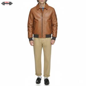 Blouson aviateur en cuir véritable à rayures en velours côtelé multicolores pour femmes, arrivée 2025, qualité supérieure, vente en gros personnalisée - Product Image 6