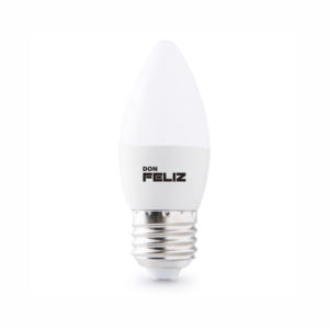 Bombilla LED C37 Forma de Vela 3W/5W/6W/7W/8W/9W Luz Fría/Blanca 6500K Casquillo Grande E27 Paquete de 6 Unidades Don Feliz - Product Image 1