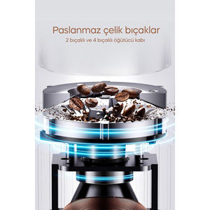 Moulin à épices et à café double chambre SCM-2982 en or, 2 tasses doseuses, garantie de 2 ans, capacité du bac de 0 à 250 ml, outil de cuisine haut de gamme - Product Image 2