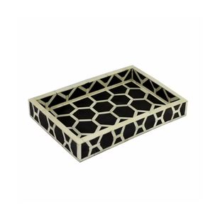 Os de buffle et résine nouveau Design MDF bois et incrustation d'os vente chaude cuisine utiliser vaisselle plateau de service plateau en bois plats de service - Product Image 1