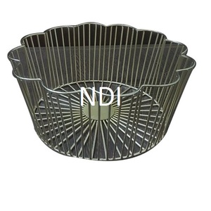 Classic Design Wooden Stand Iron Wire Fruit Storage <b>Basket</b> Custom Size Wooden Base Fruit Container <b>Basket</b> - Product Image 3