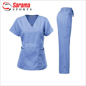 Nueva llegada con estilo de algodón relleno de los hombres enfermera Scrub Top de alta calidad médico Scrubs con capucha de punto largo gran oferta al por mayor - Product Image 3