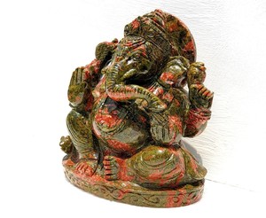 Estatua tallada de Ganesha hecha a mano, unakita Natural, piedra curativa de cristal, hecha en la India, venta al por mayor - Product Image 5