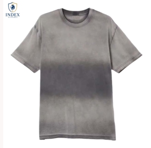 T-shirt en coton gris délavé Index Apparel pour homme, manches courtes, col rond, coupe classique, couleur unie, jersey tricoté - Product Image 1