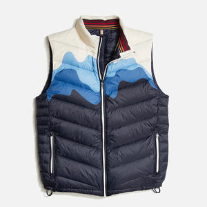 Vente en gros sports d'hiver personnalisés pour hommes, vêtements chauds d'extérieur brillants à poche zippée, gilet rembourré matelassé, gilet pour hommes, imprimé - Product Image 1