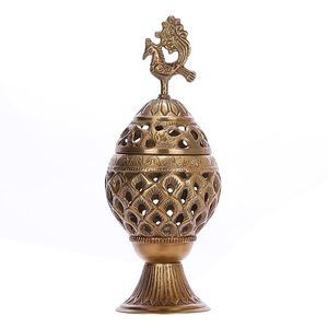 Brûleur d'encens en laiton fini Antique Design traditionnel brûleur d'encens en laiton Design Antique décor à la maison décor de chambre fabriqué en inde - Product Image 1