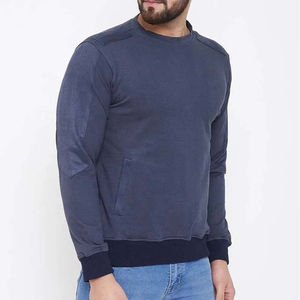 Sudadera de manga larga a rayas para hombre, suave, elástica, de corte Regular, poliéster/algodón, cuello redondo, transpirable, ecológico, Primavera - Product Image 3