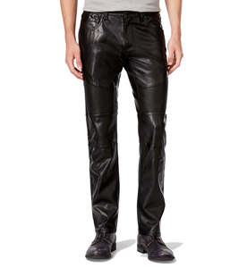 Elegant <b>Men</b> <b>Leather</b> <b>Pants</b> Soft <b>Leather</b> Slim Fit Vintage Style Streetwear and Motorcycle Biker Trousers Breathable - Product Image 1