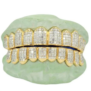 925 Silver Teeth <b>Grillz</b> Iced Out Moissanite Princess Cut Diamond <b>Grillz</b> Teeth <b>Fine</b> Jewelry Men's Hip Hop Custom <b>Grillz</b> for Men - Product Image 1