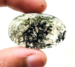 Cabochon d'agate de mousse naturelle de meilleure qualité cristal de pierres précieuses poli pour la guérison pour les accessoires de fabrication de bijoux - Product Image 4