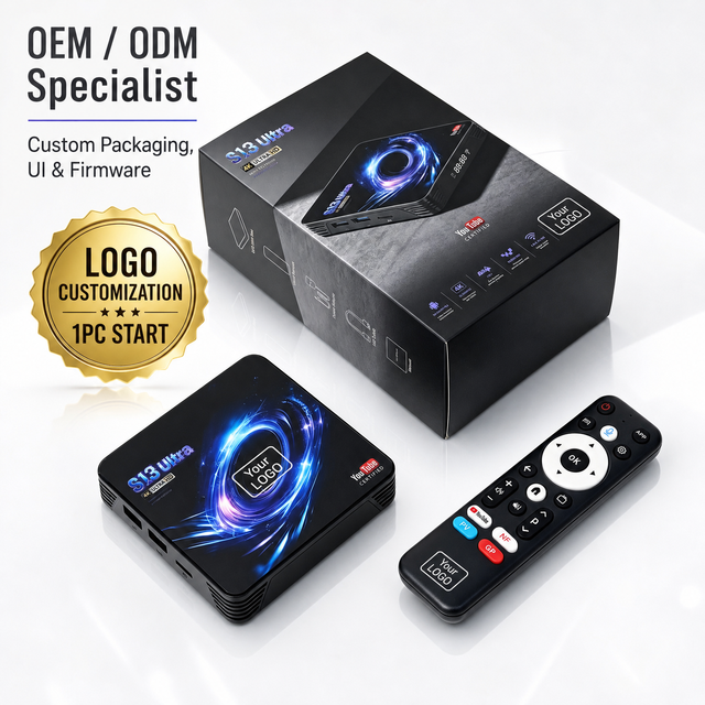 Smart TV Box S13 Ultra Android 14.0 RK3539 4GB 32GB 8K WIFI6 BT 5.4 Widevine L1 YouTube AV1 Custom Logo 1pc MOQ OEM ODM Factory