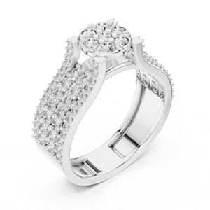 แหวนเพชรทรงกลมสีเหลืองทอง 14K สำหรับผู้หญิง |   ของขวัญวันครบรอบ |   เพชรที่เพาะเลี้ยงใหม่ - Product Image 2