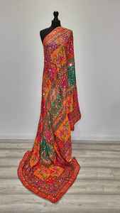 Indian Banjara <b>Shawls</b> for <b>Women</b> Antique Handmade Viscose Silk Heavy Mirror Work Embroidery Printed Pattern in Ethnic Style - Product Image 3