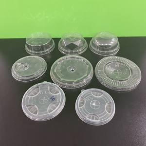 Nouveau style Fabricant 75mm 85mm 90mm 95mm 120mm Couvercles en plastique PET PP Dôme Couvercles plats Tasse en plastique avec couvercle Transparent Jetable - Product Image 6