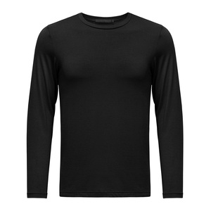 T-shirts décontractés pour hommes, couleur blanche, manches longues, anti-froissement, streetwear, respirant, coton lourd, printemps - Product Image 3