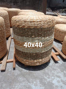 Venta al por mayor de jacinto de agua otomano con cojín hecho a mano: decoración perfecta para la sala de estar - Product Image 4