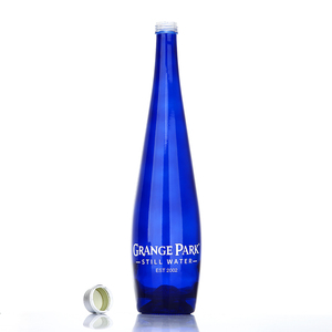 Nhà máy sản xuất 330ml 500ml tùy chỉnh màu xanh hình dạng thả rỗng siêu Flint thủy tinh Nước Soda nước giải khát chai thủy tinh với nắp - Product Image 5