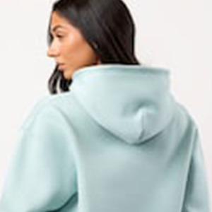 Calidad Premium al por mayor cielo azul hombro caído mujeres 365 ajuste relajado Sudadera con capucha antiarrugas y transpirable sudaderas con capucha en blanco para mujeres - Product Image 4