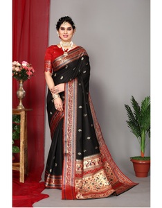 Meilleur exportateur, nouveau design tendance, sari en soie Paithani Maruti Fashion MF505, tissage Meenakari, bordure contrastée, tissage Zari - Product Image 1