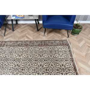 5.5x7.3 ft Turkish Vintage Rug, Large Rug, <b>Brown</b> <b>Wool</b> Rug - Product Image 5