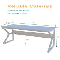 Bureau extra long OEM avec étagère de rangement, blanc chaud, double table d'écriture longue, poste de travail compact pour 2 personnes, idéal pour le bureau à domicile