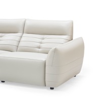 Canapé modulaire extensible de luxe en cuir pleine fleur, meubles d'appartement, pieds en acier inoxydable, cuir véritable
