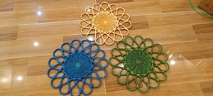 Handwoven Rattan <b>Plate</b>, Colorful Charger for Elegant Tables,Durable Rattan <b>Plate</b> for Events & Restaurants, Trendy Eco Decor Item - Product Image 6