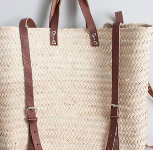 Sac à dos en paille de qualité supérieure, panier français, panier marocain, sac en paille - Product Image 1