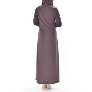 อาบายาสำหรับผู้หญิงมุสลิมสีพื้นมีกระเป๋าเสื้อผ้าอิสลามชุดมุสลิม - Product Image 3