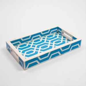 Elegante bandeja para servir con incrustaciones de hueso con detalles de ágata - Product Image 6