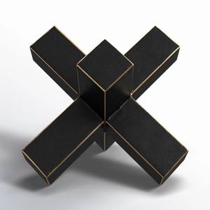 Jack en métal noir avec accents dorés objet décoratif Sculpture géométrique moderne décor à la maison salon Accent pièce déclaration - Product Image 4