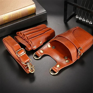Estuche Multifuncional para Tijeras de Peluquería, de Cuero Vacuno Marrón de Alta Calidad, Personalizable en Color y Tamaño, para Uso en Salón, OEM - Product Image 4
