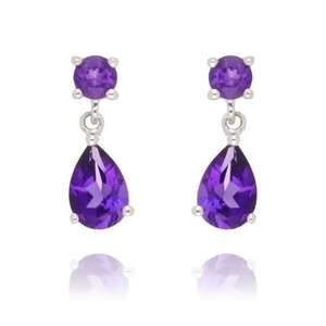 ต่างหูเงินแท้ 925 ประดับพลอยอะมีทิสต์ธรรมชาติ รูปไข่ 6x9 มม. ราคาขายส่ง & Surgyan Saini - Product Image 1